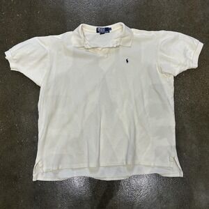 Polo Ralph Lauren Polo Shirt Mens XL White Pique Knit Pony Logo Casual